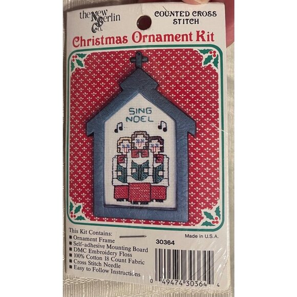 The New Berlin Co. Vintage Counted Cross Stitch Christmas Ornament Kit 30364 Sin - Picture 1 of 2